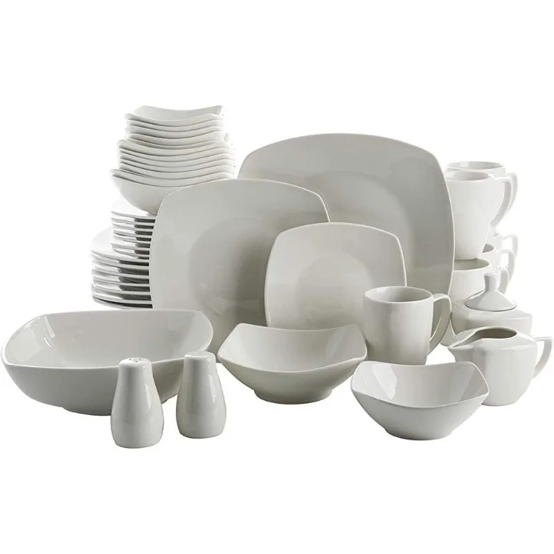 Buffet Porcelain Chip and Scratch Resistant Dinnerware Set, Service for 4 (16pcs), Dinnerware Set  ,Dishes and Plates Sets