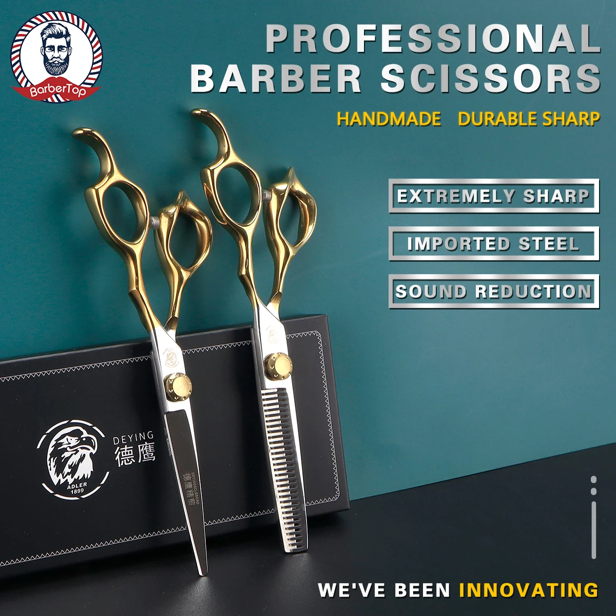 6 inch BARBERTOP Jp440c Steel Hair Scissors With Comb Haircut Barber Hair Cutting Shears Salon Tools