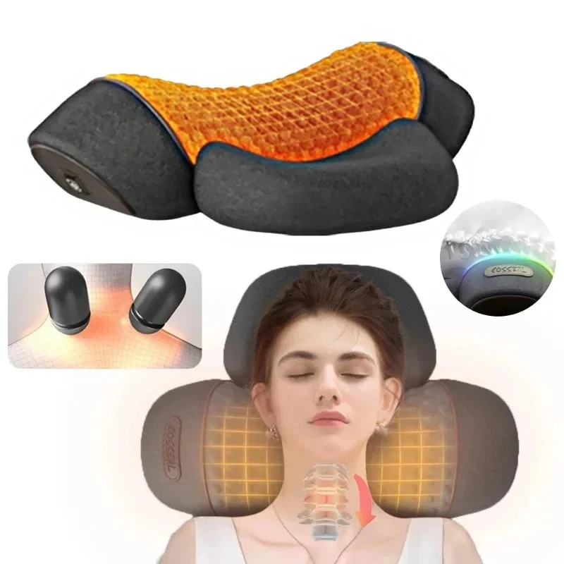 kf-S95b0024e285c46da821c2015036e01b71 – Alabye Brands Neck massage pillow with orange mesh, showing heat and massage features for relaxation